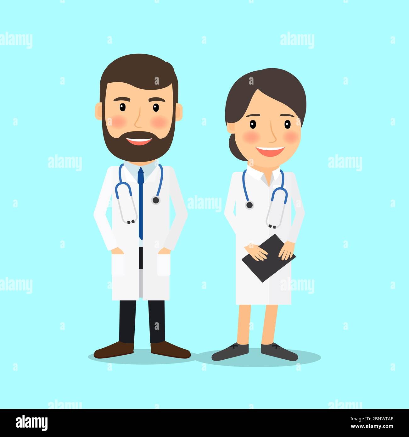 Medical doctor characters in cartoon style vector illustration Stock Vector