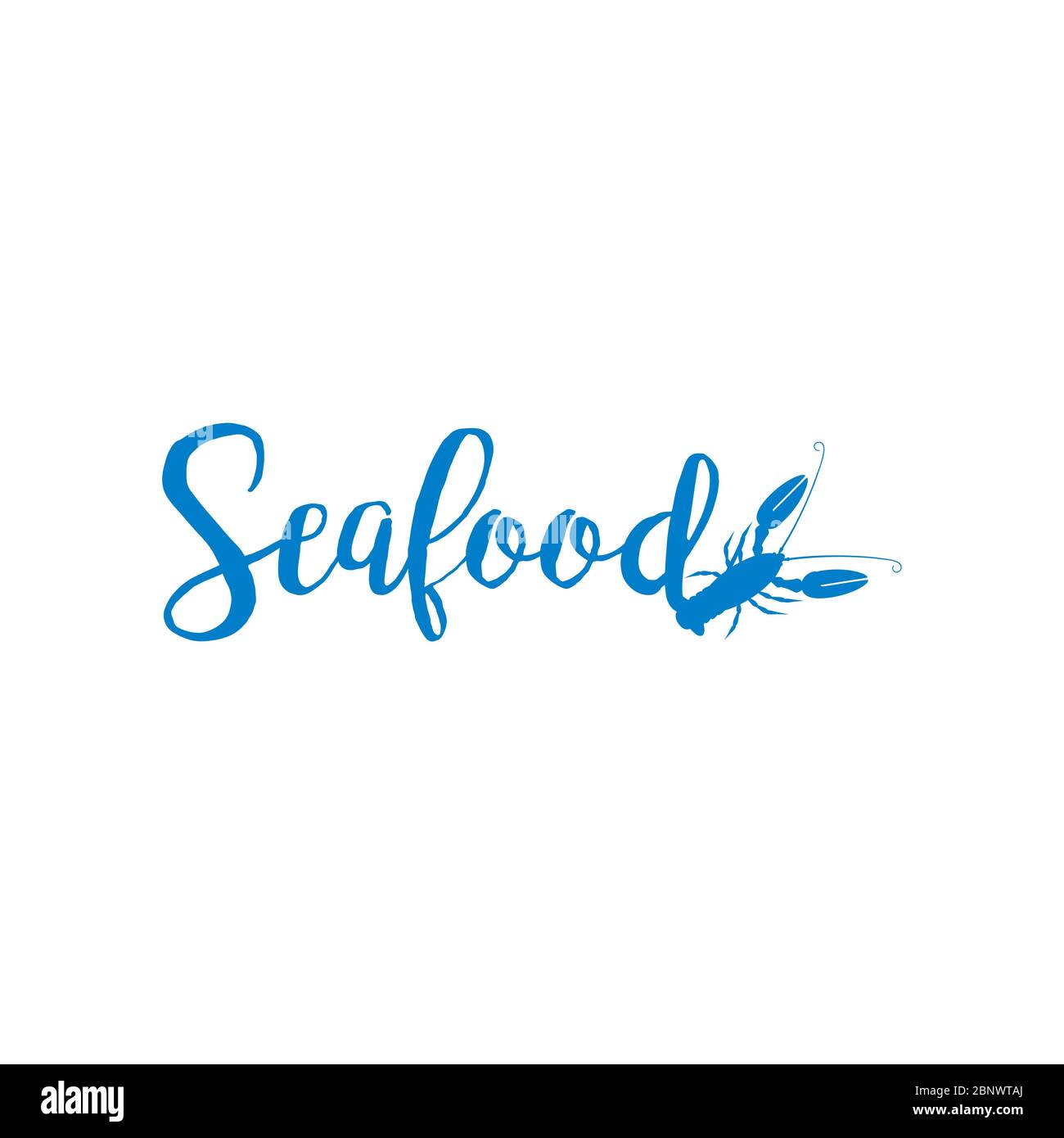 Seafood lettering design isolated on white. Vector illustration Stock ...