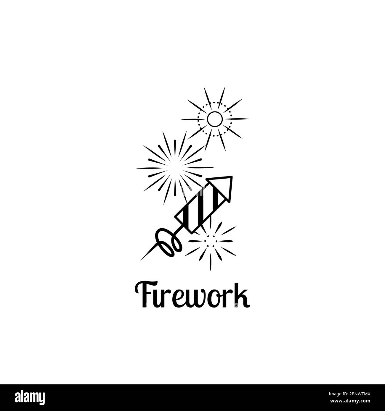 Firework company logo design on white background. Vector illustration Stock Vector
