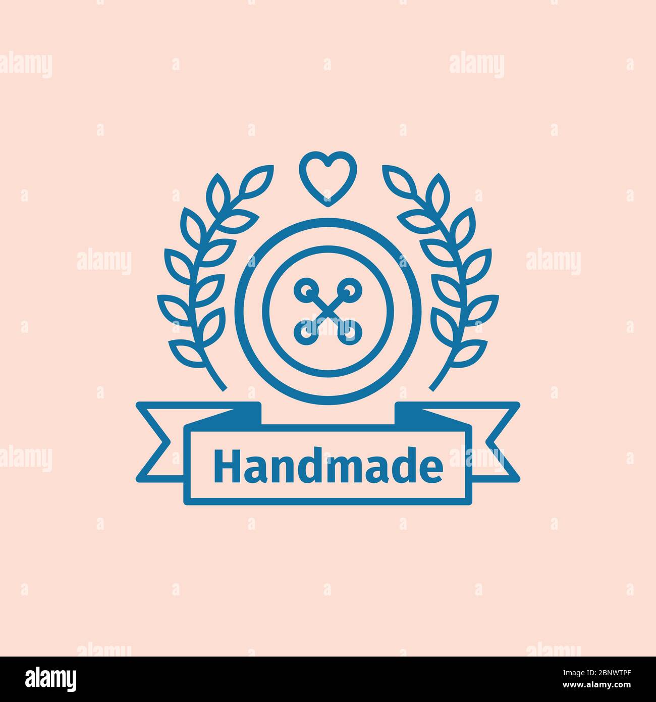 Handmade thin line icon. Colorful logo design vector illustration Stock Vector