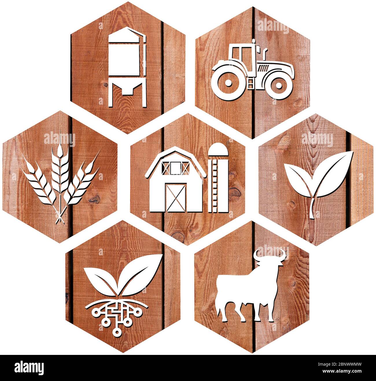 Icon of various symbols of agriculture Stock Photo - Alamy
