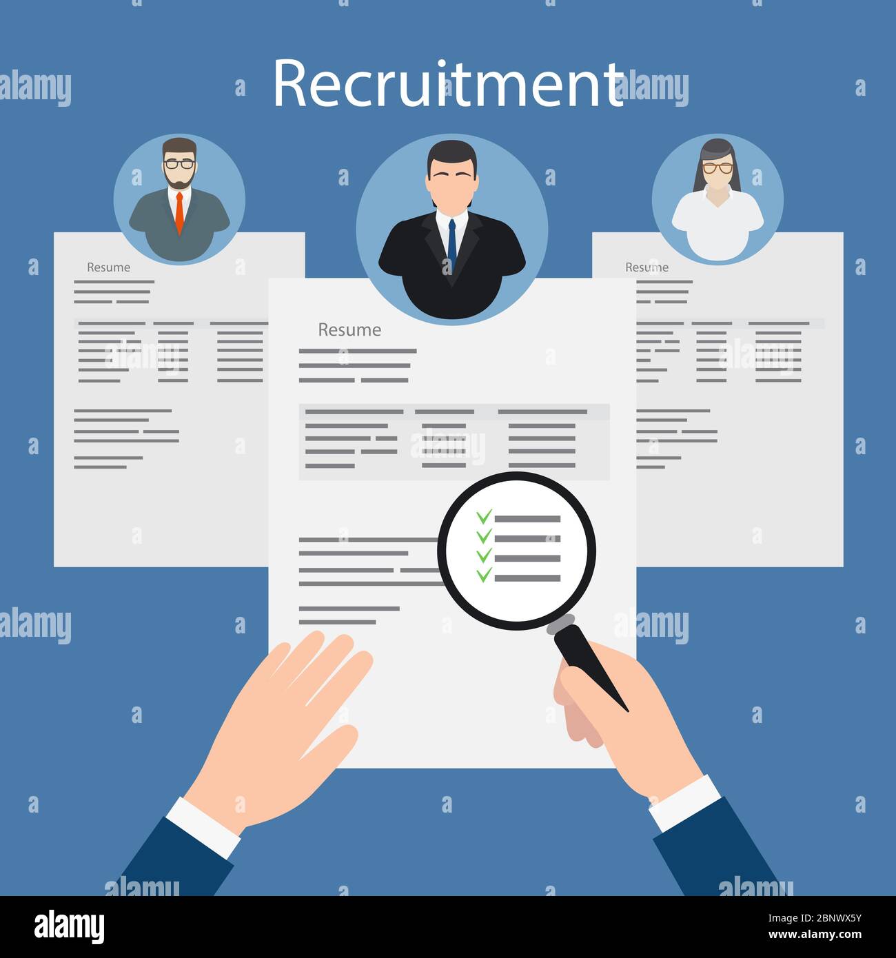 Hiring and recruiting resume files - Hiring And Recruiting Resume Files Vector Illustration 2BNWX5Y 