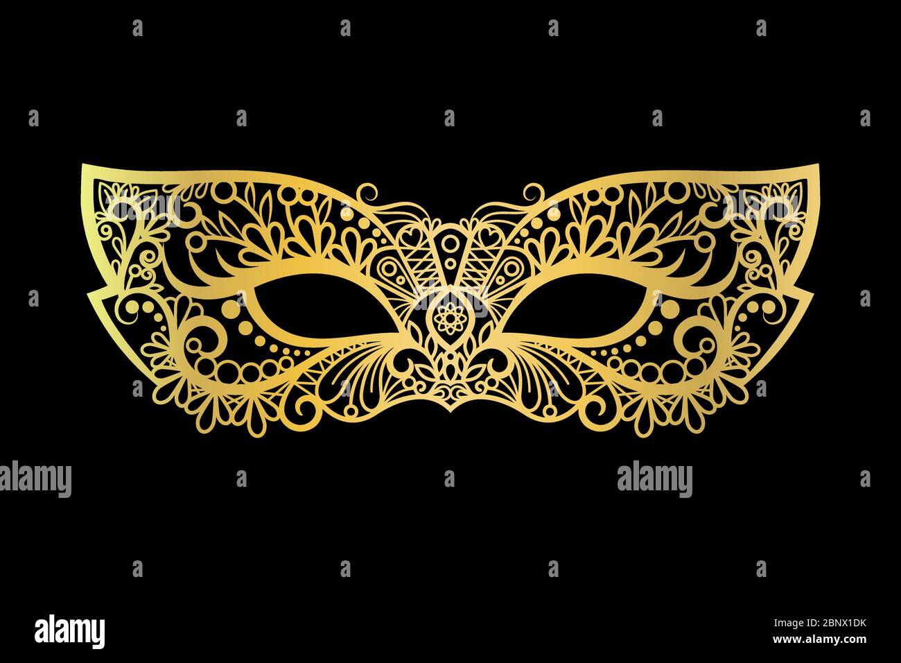 Golden carnival mask on the black background vector illustration Stock  Vector Image & Art - Alamy
