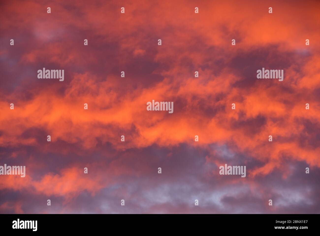 Sunset red sky with clouds horizontal background Stock Photo - Alamy