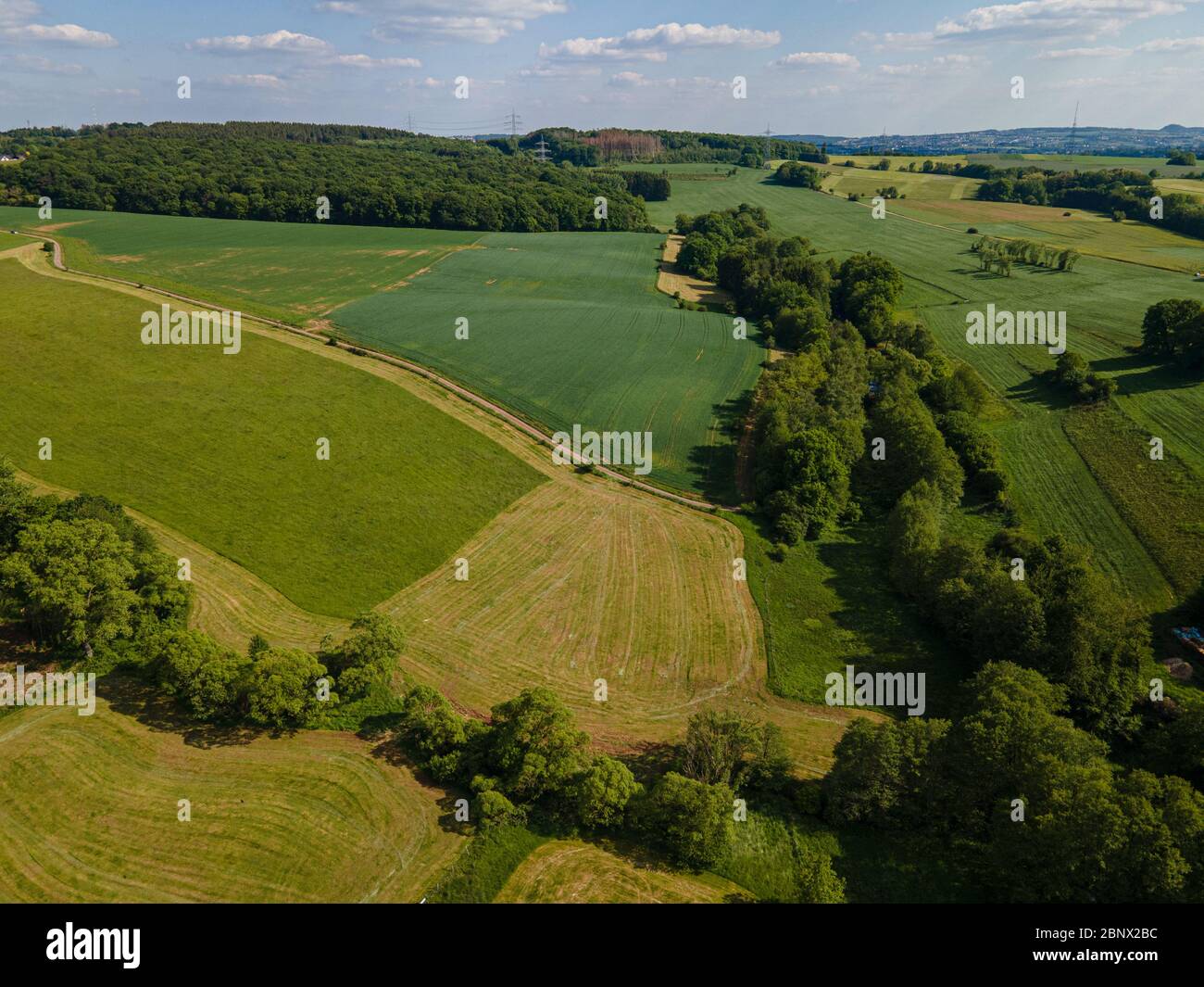 Rural landscape on a sunny day - agricultural farmland Stock Photo - Alamy