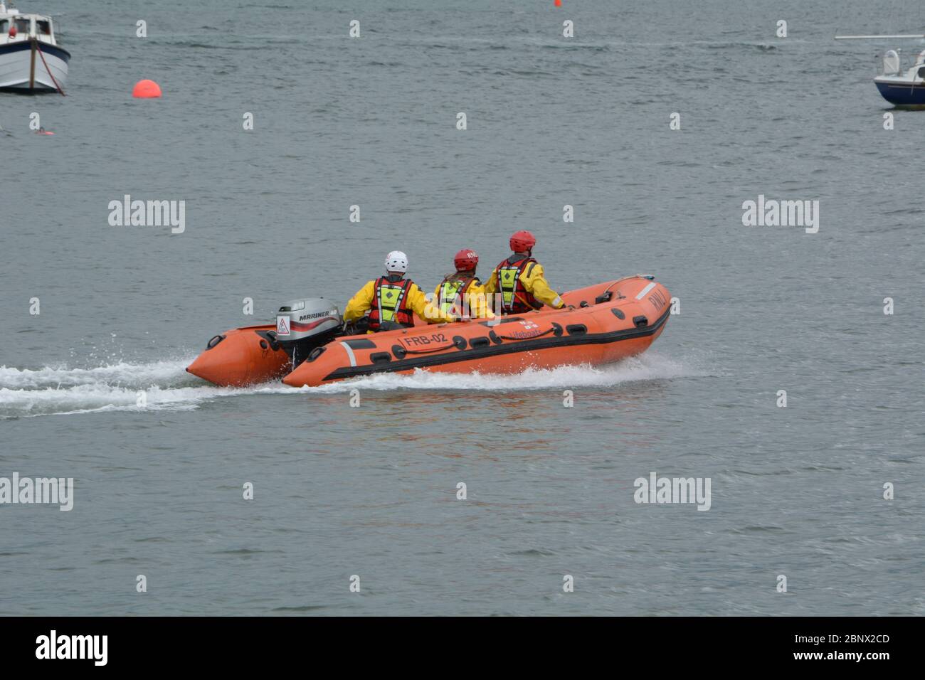 The crew of one of the RNLI 'D' class lifeboats gives a demonstration