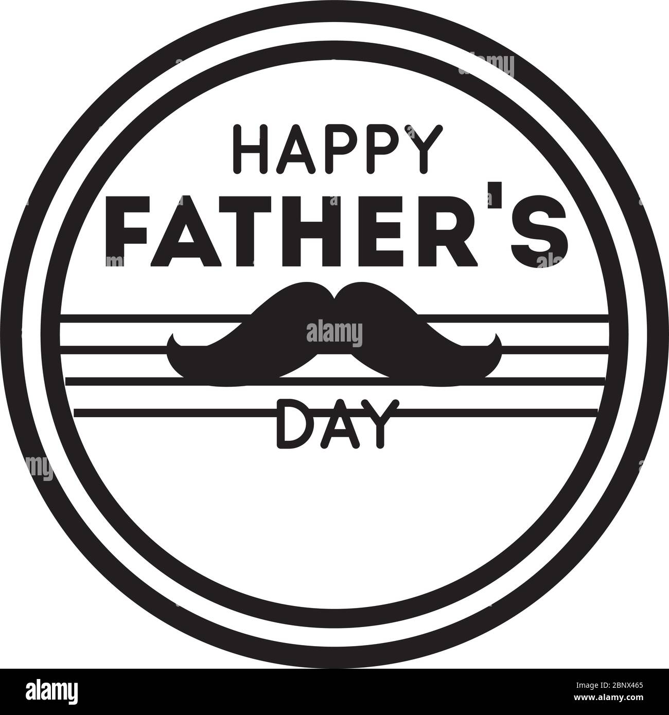 happy fathers day seal with mustache line style Stock Vector Image ...