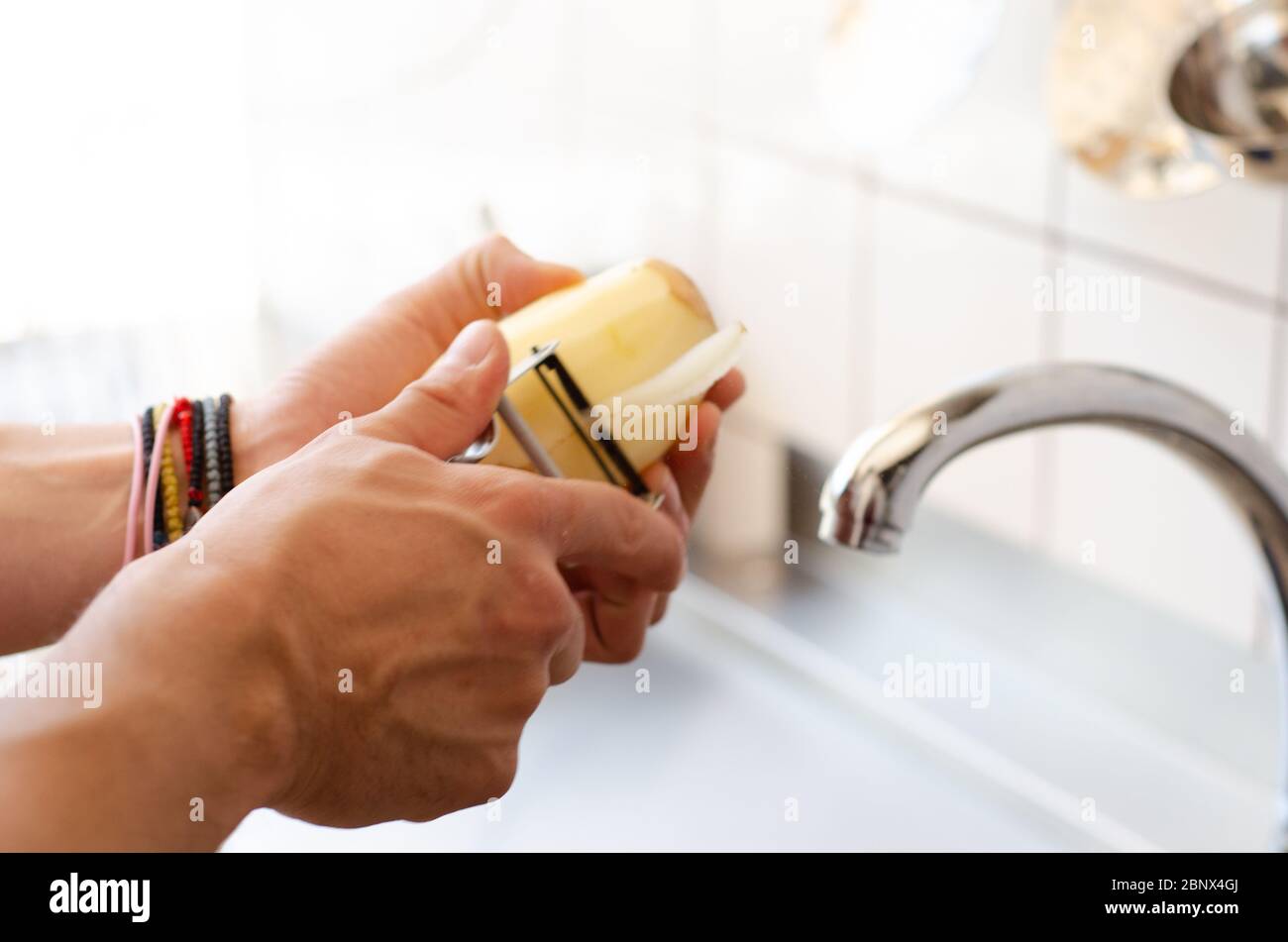 Blurry potato peeling crossword Stock Photo Alamy