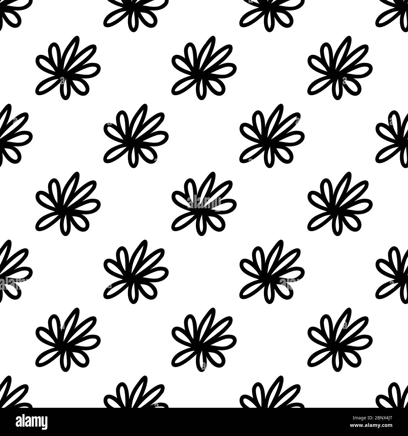Seamless pattern made from doodle chamomile flowers. Isolated on white ...