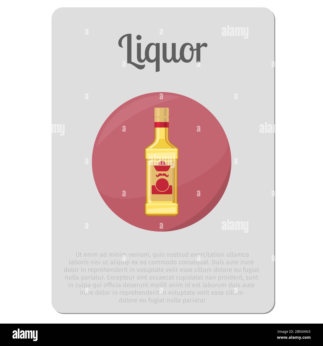Liquor alcohol. Sticker with bottle and description vector illustration Stock Vector Image & Art