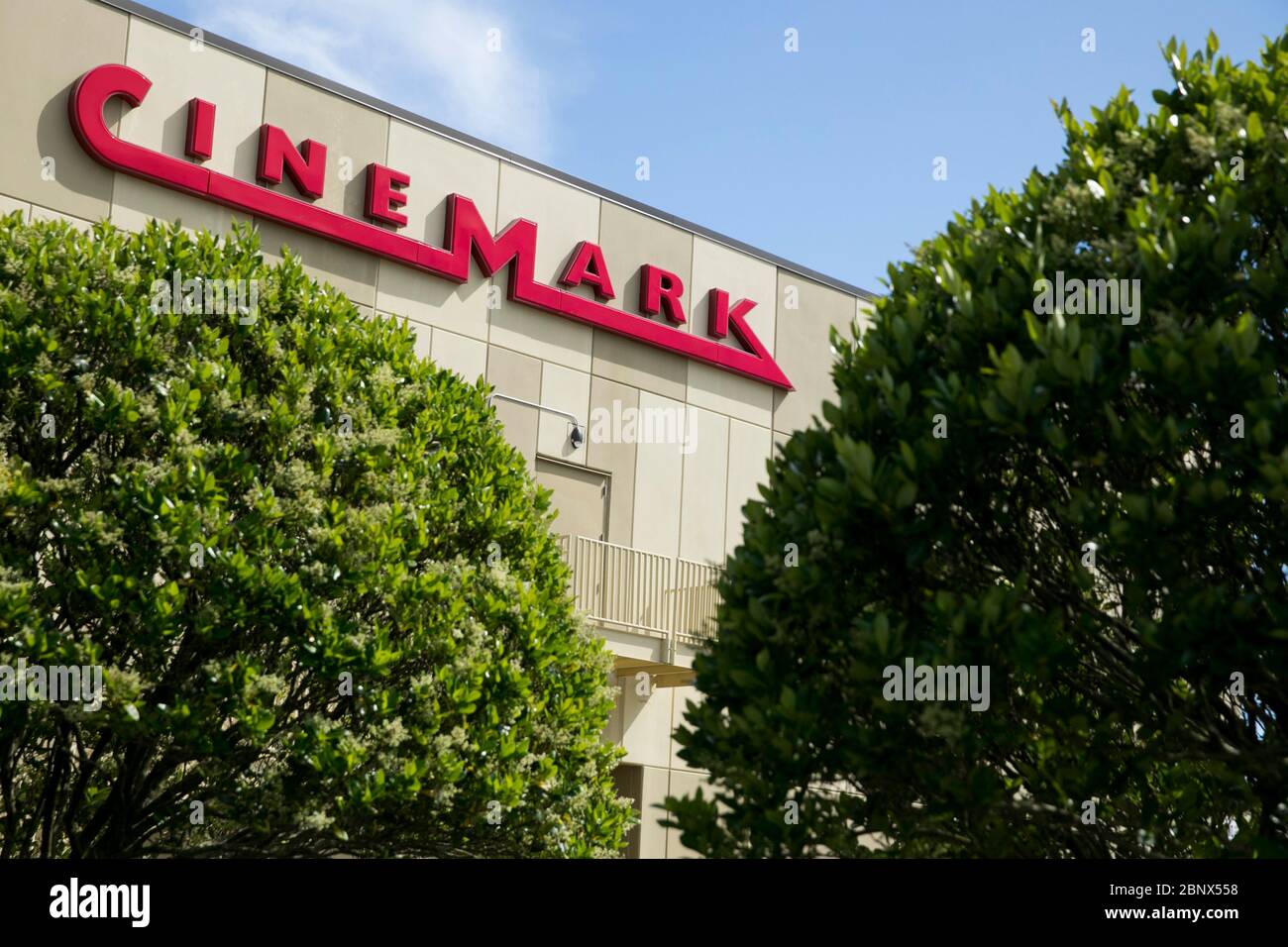 A logo sign outside of a Cinemark movie theater location in Chesapeake