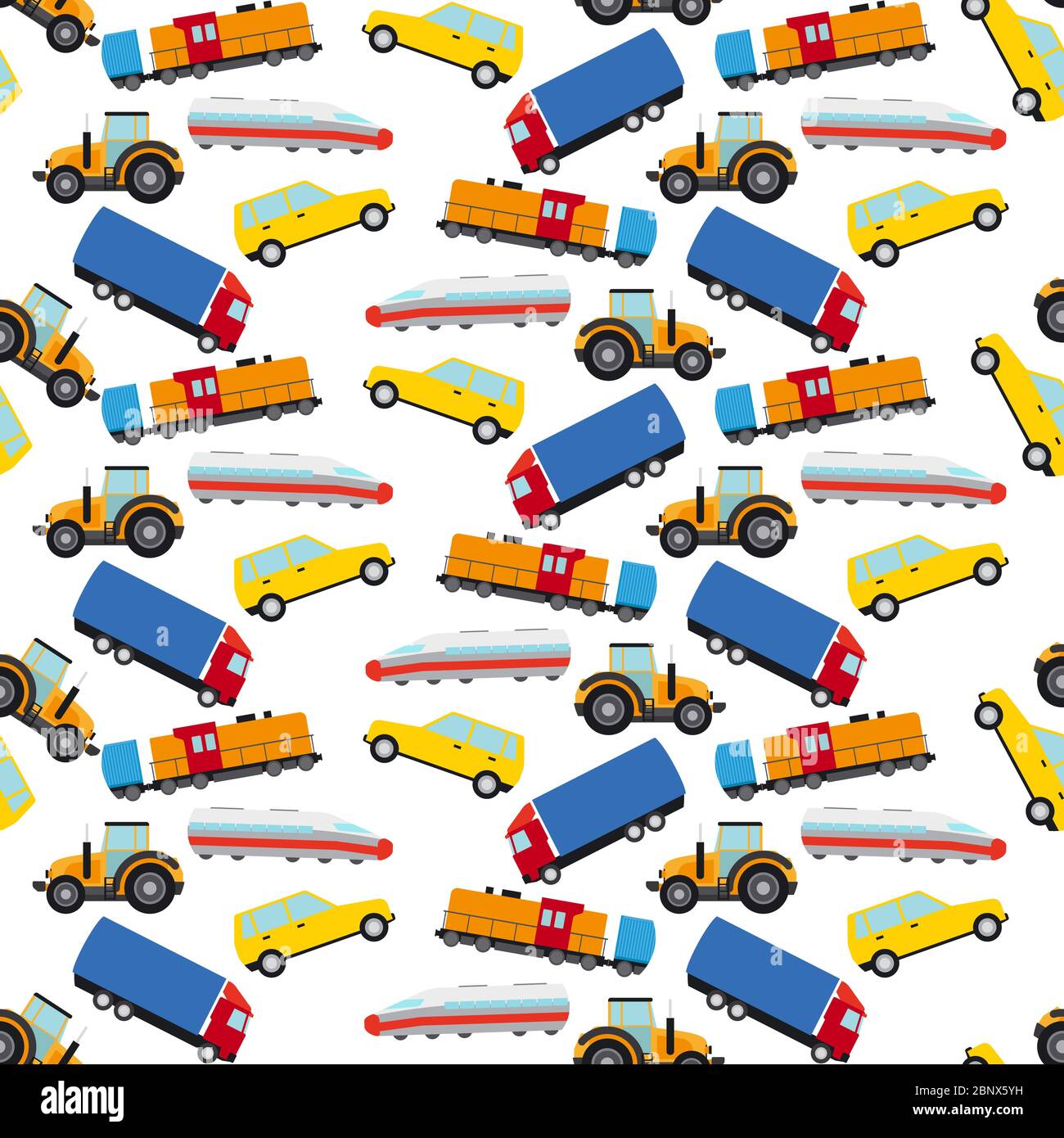 Trasport colorful seamless pattern flat style. Vector illustration Stock Vector