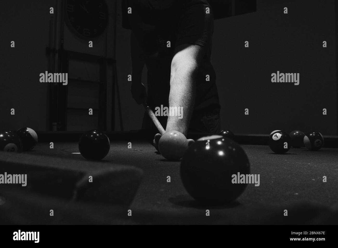 Black & White Pool Table Stock Photo Alamy