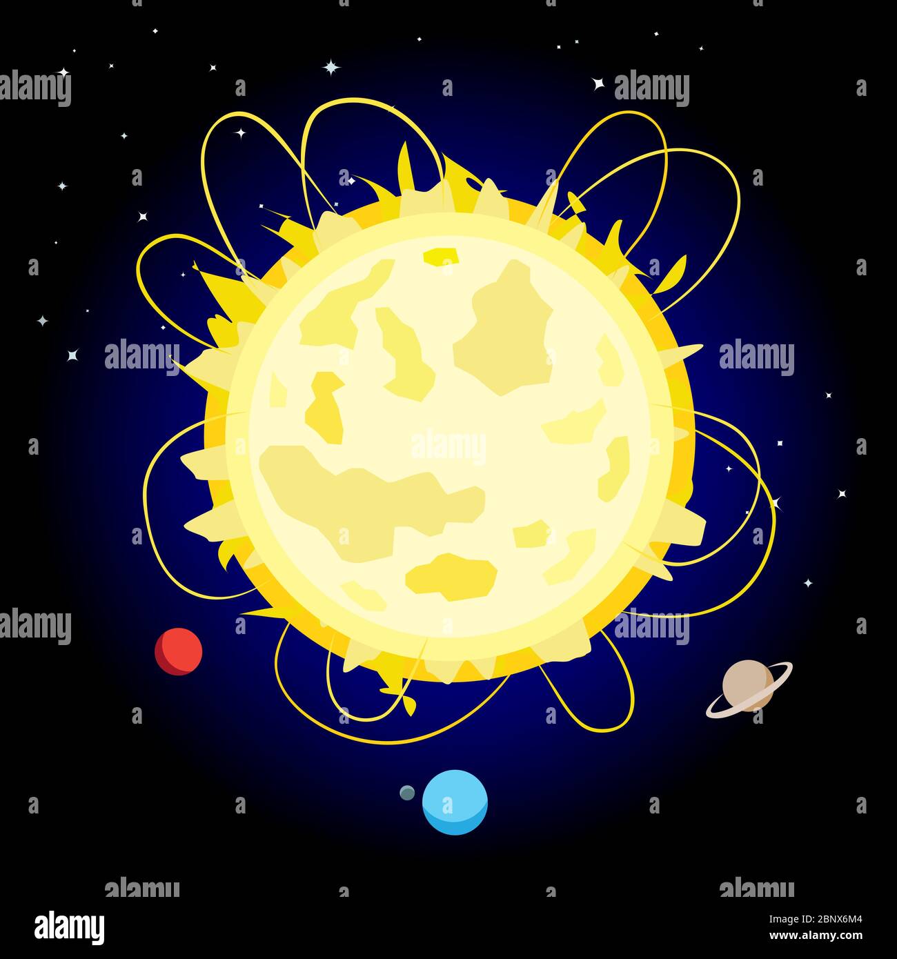 Солнце в космосе иллюстрация