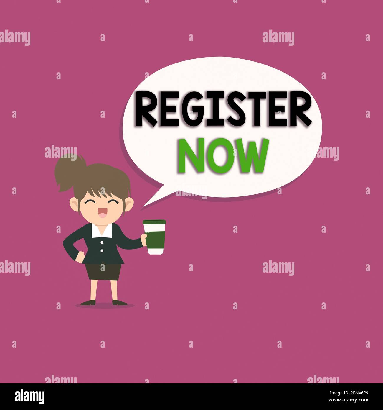 Writing note showing Register Now. Business concept for official list ...