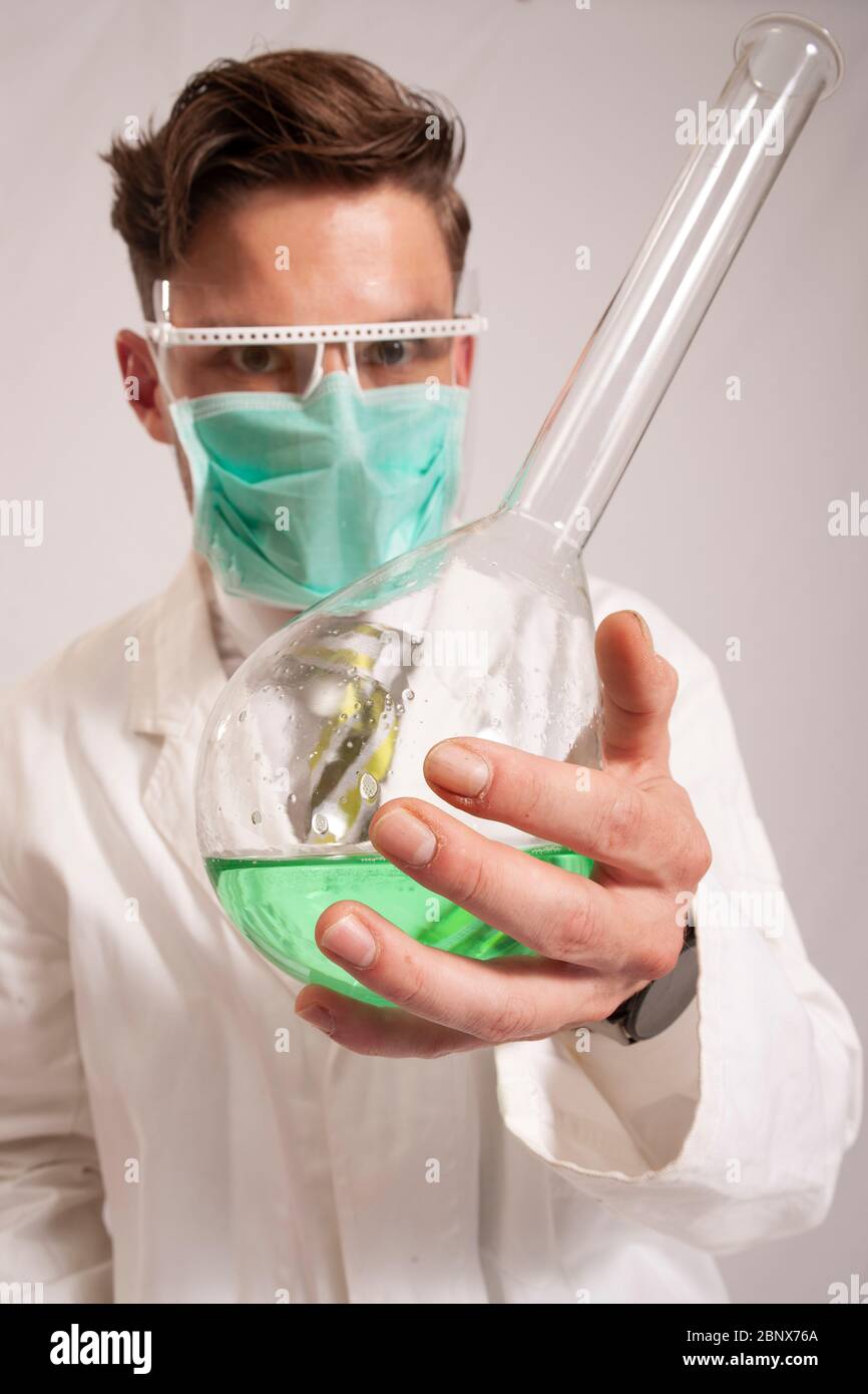 young scientist in corona pandemic research Stock Photo