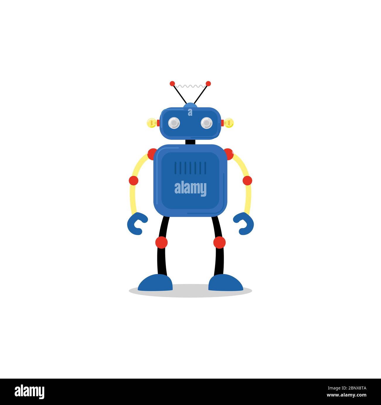 Blue roboticon, isolated on whitebackground. Vector illustration Stock Vector