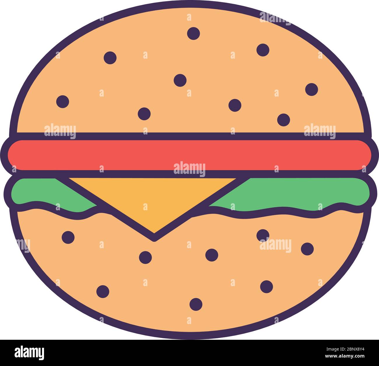 Hamburger line and fill style icon vector design Stock Vector Image ...