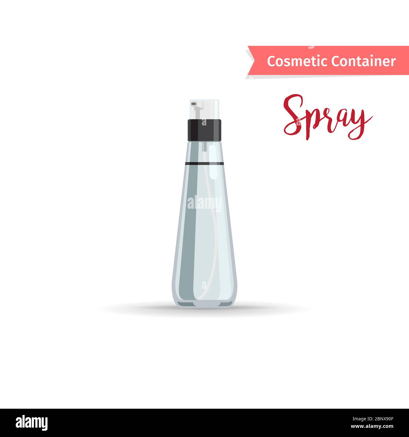 Cosmetic container. Realistic bottle with spray vector illustration Stock Vector