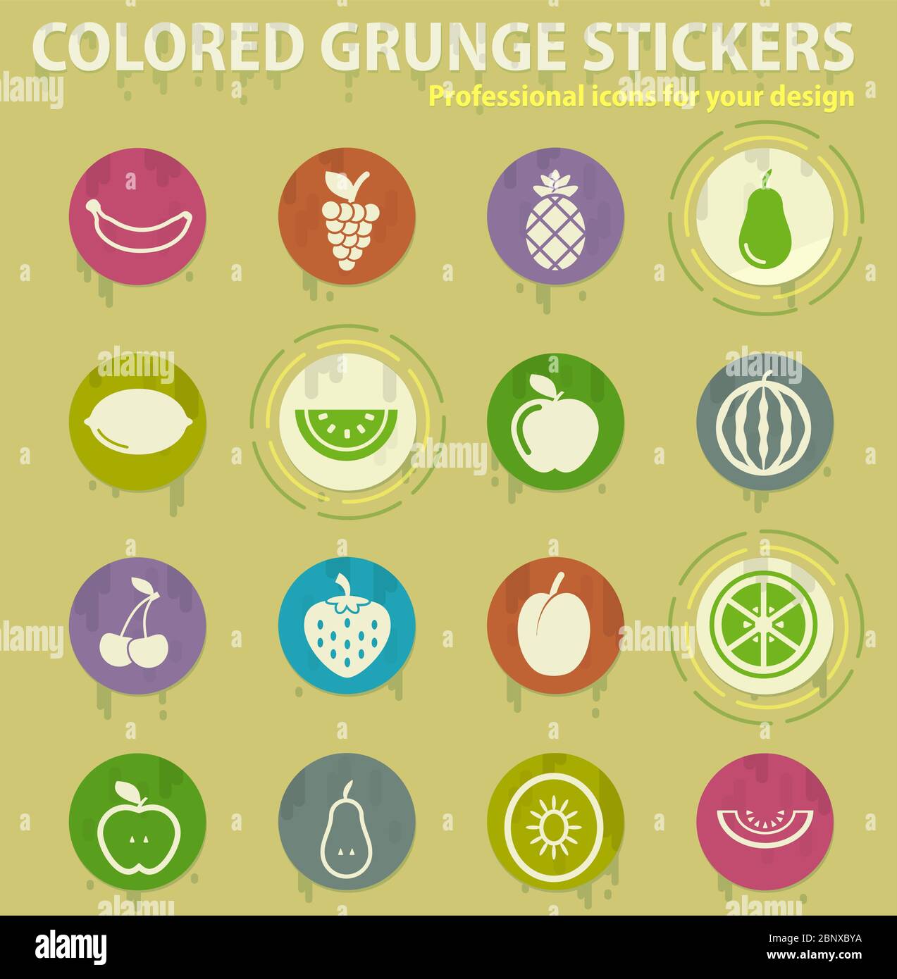 Fruits simply icons Stock Vector Image & Art - Alamy