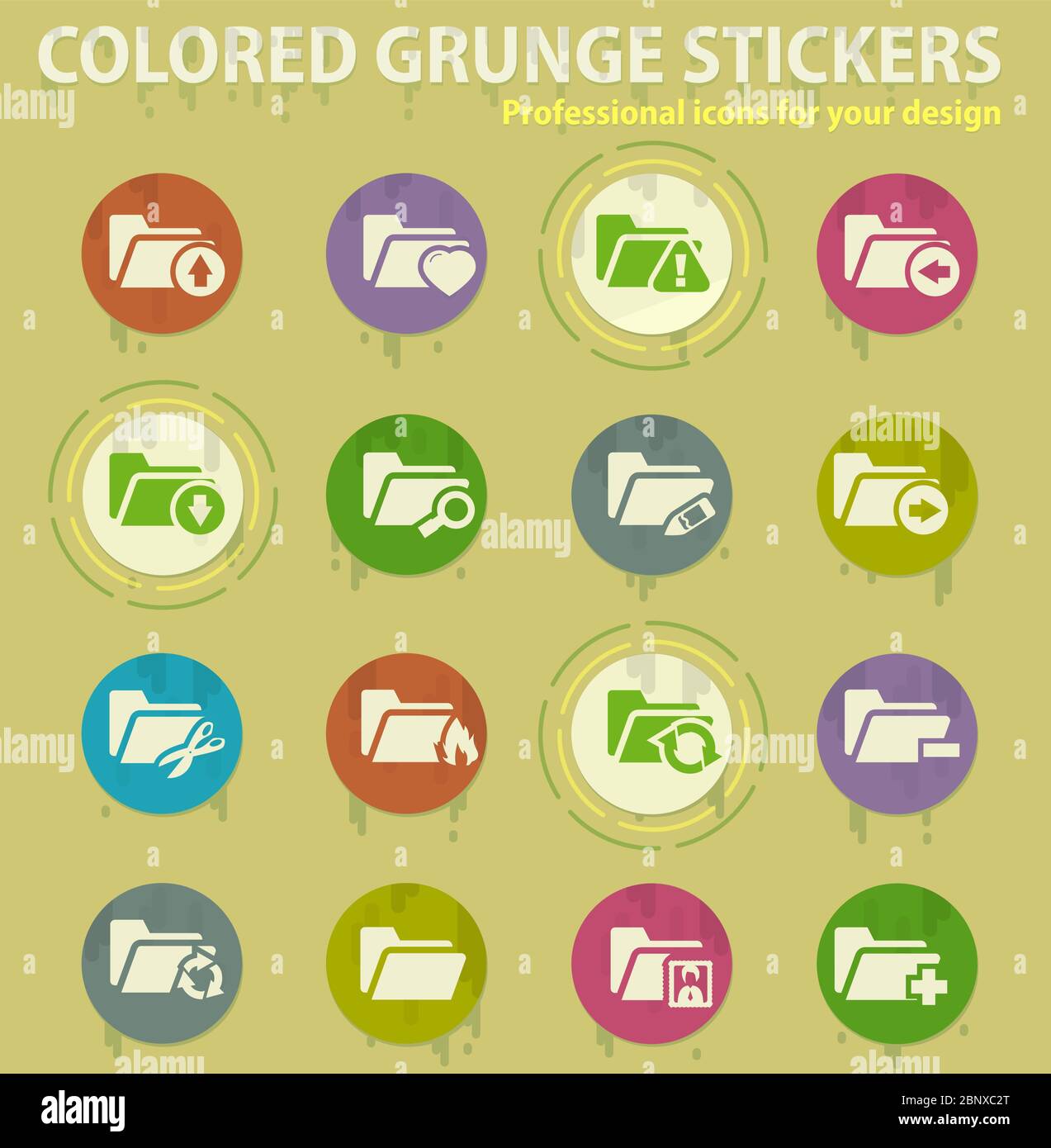 Folders icons set Stock Vector