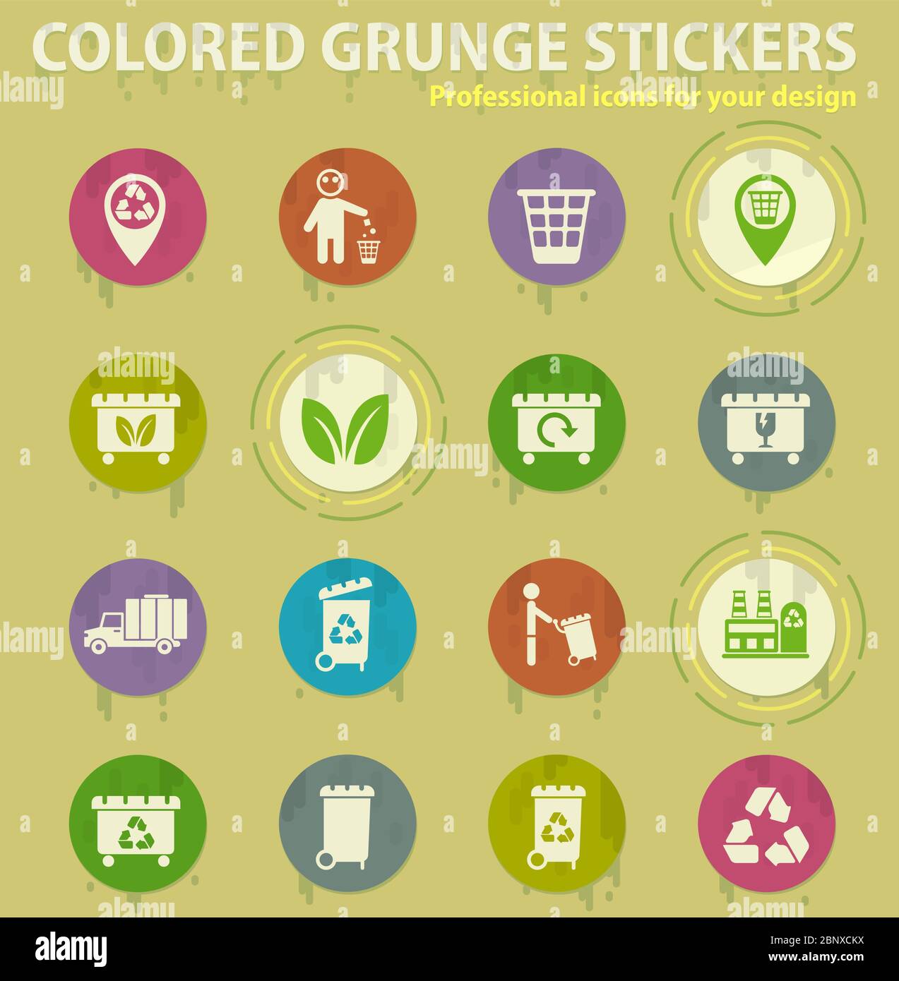 colored grunge icons Stock Vector Image & Art - Alamy