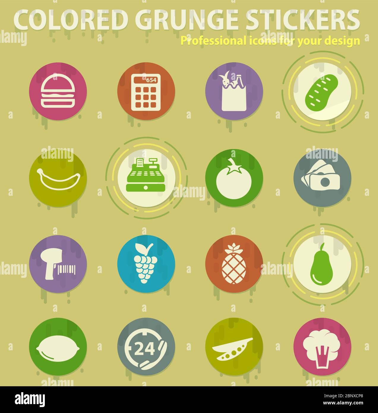 Grocery simply icons Stock Vector