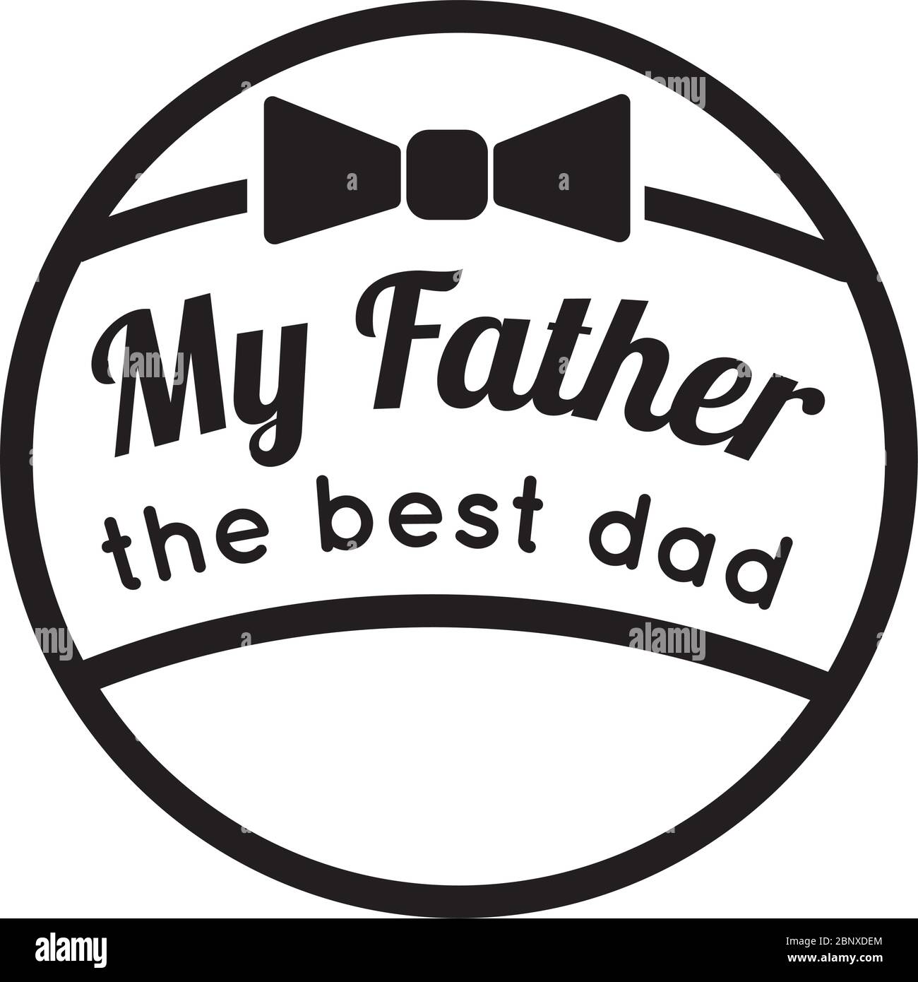 happy fathers day seal with bowtie line style icon Stock Vector Image ...