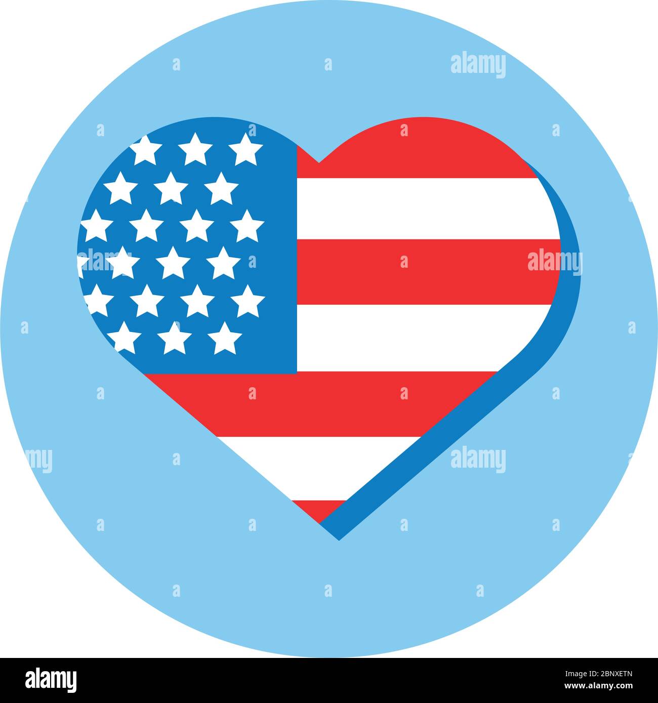 heart with usa flag block style Stock Vector Image & Art - Alamy