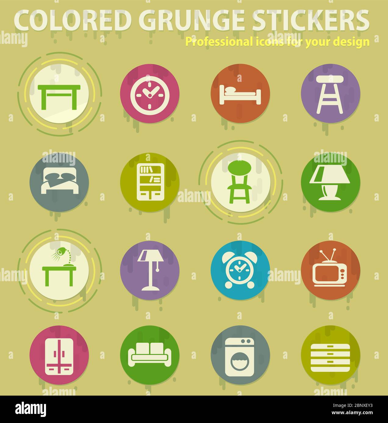 furniture icon set Stock Vector
