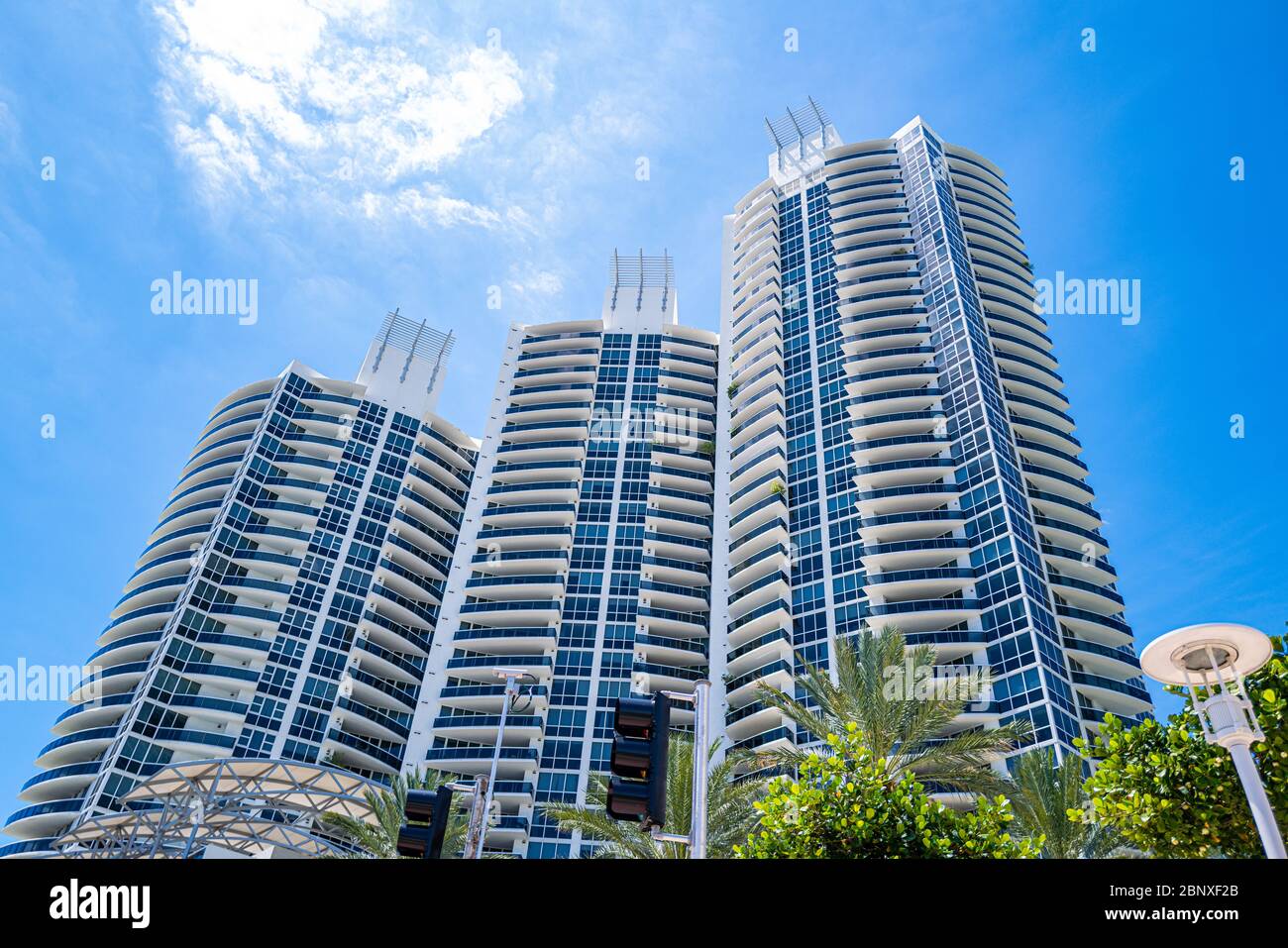 South Beach, Miami Beach. Florida. High buildings. Miami beach with