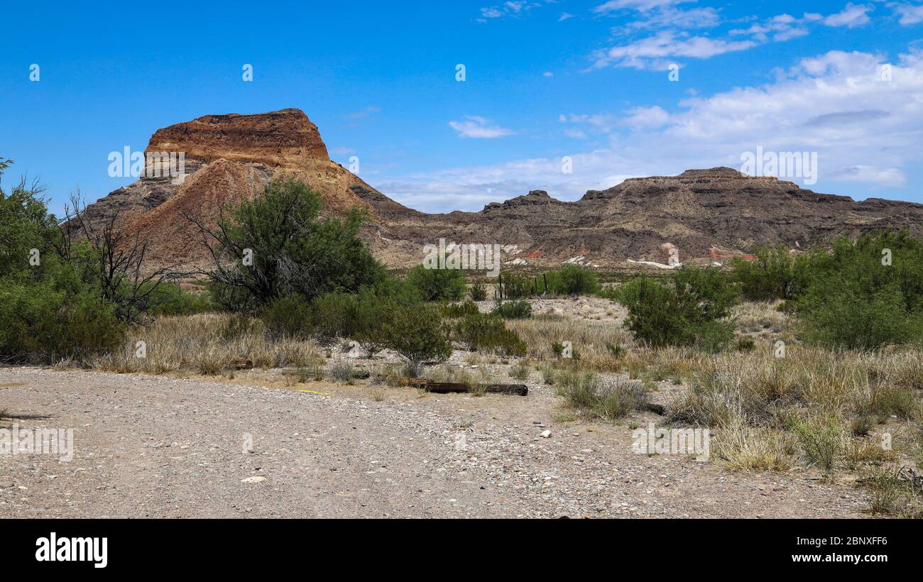 Rugged scenery in the Castolon region of Big Bend National Park, Texas Stock Photo