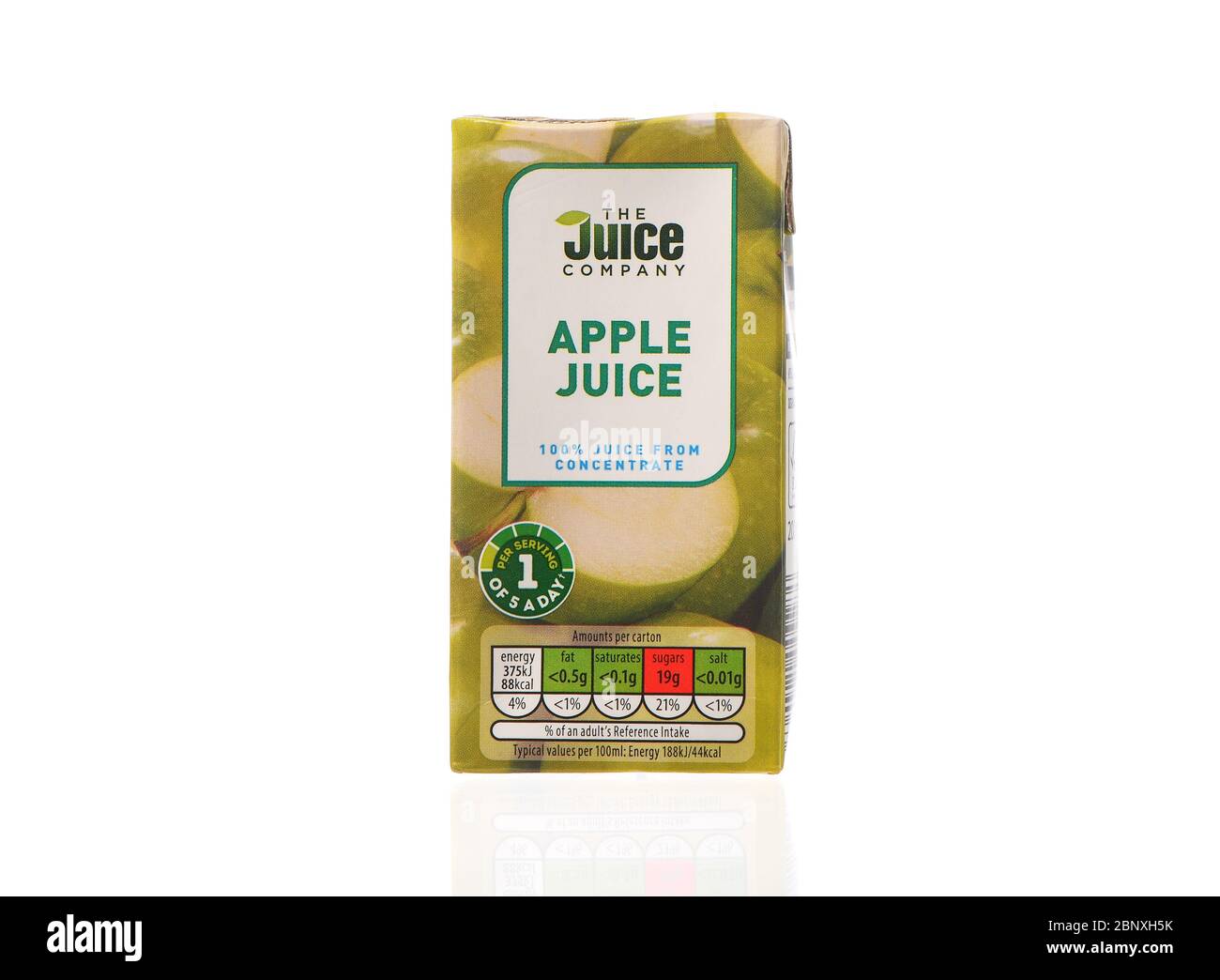 The juice company apple juice carton fruit juice drink isolated on