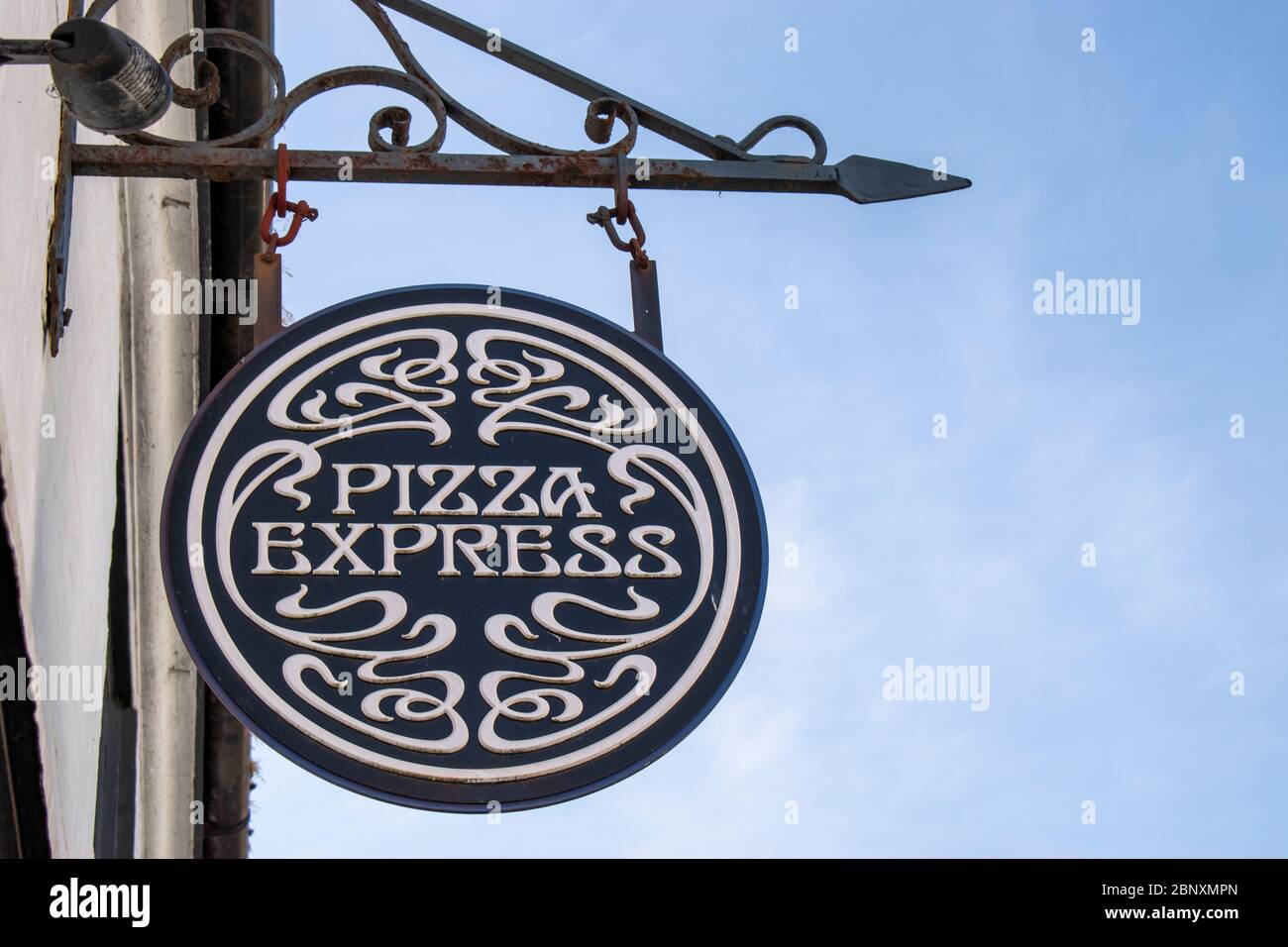 Arundel, West Sussex, UK, May 15, 2020, Pizza Express sign in the historic town of Arundel. Stock Photo