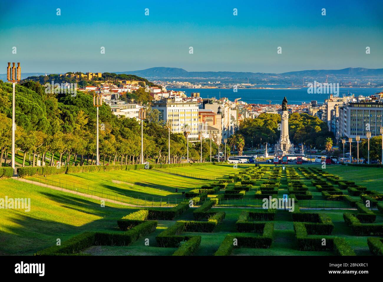 Eduardo VII park located in city of Lisbon, Portugal Stock Photo