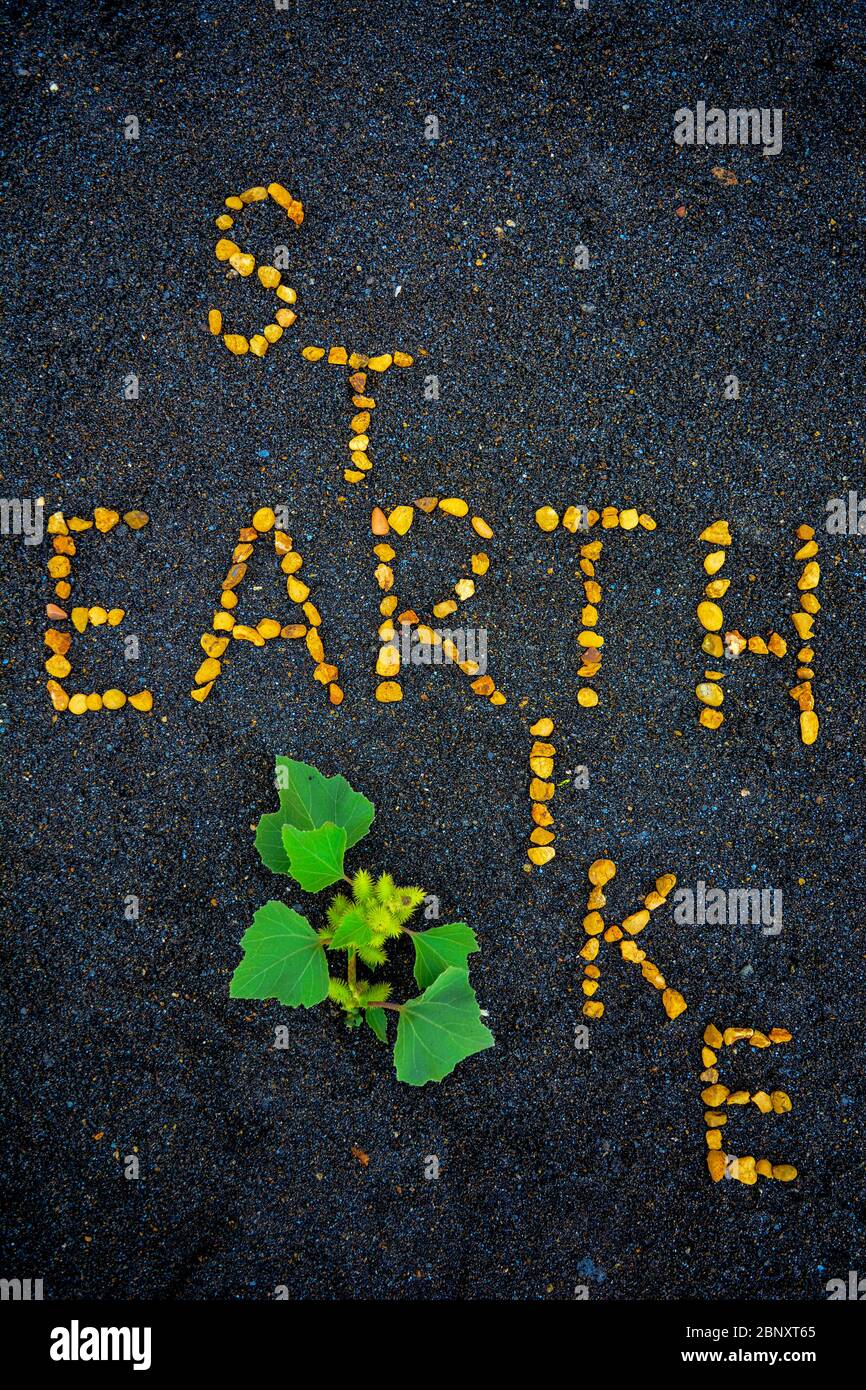 Earth Strike, powerful message on respect for our planet earth. Orange ...