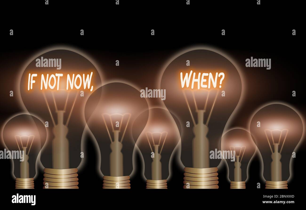 Text sign showing If Not Now When Question. Business photo showcasing ...