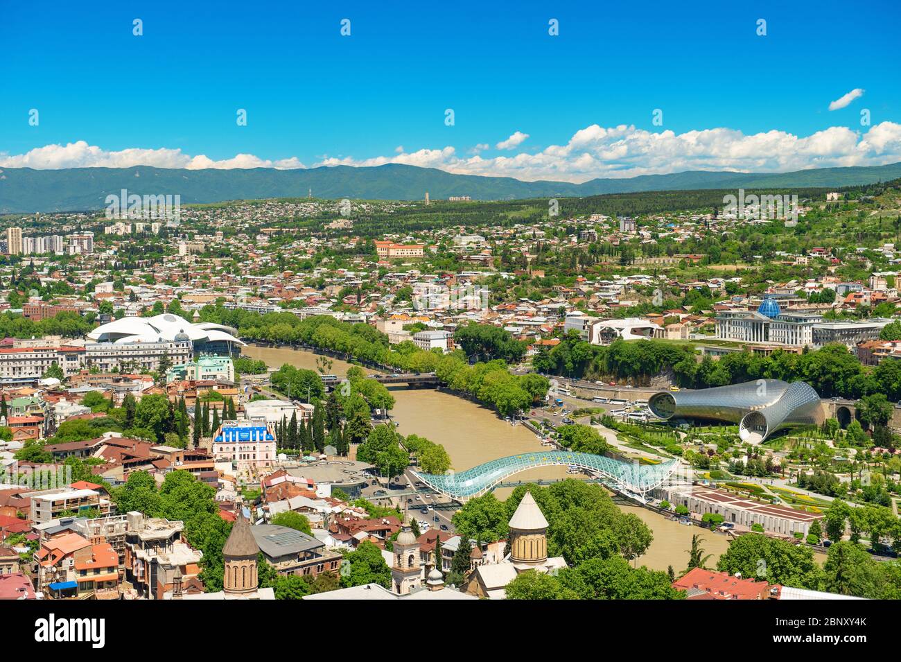 Panoramic view of  Tbilisi, Georgia. Cily landscape Stock Photo