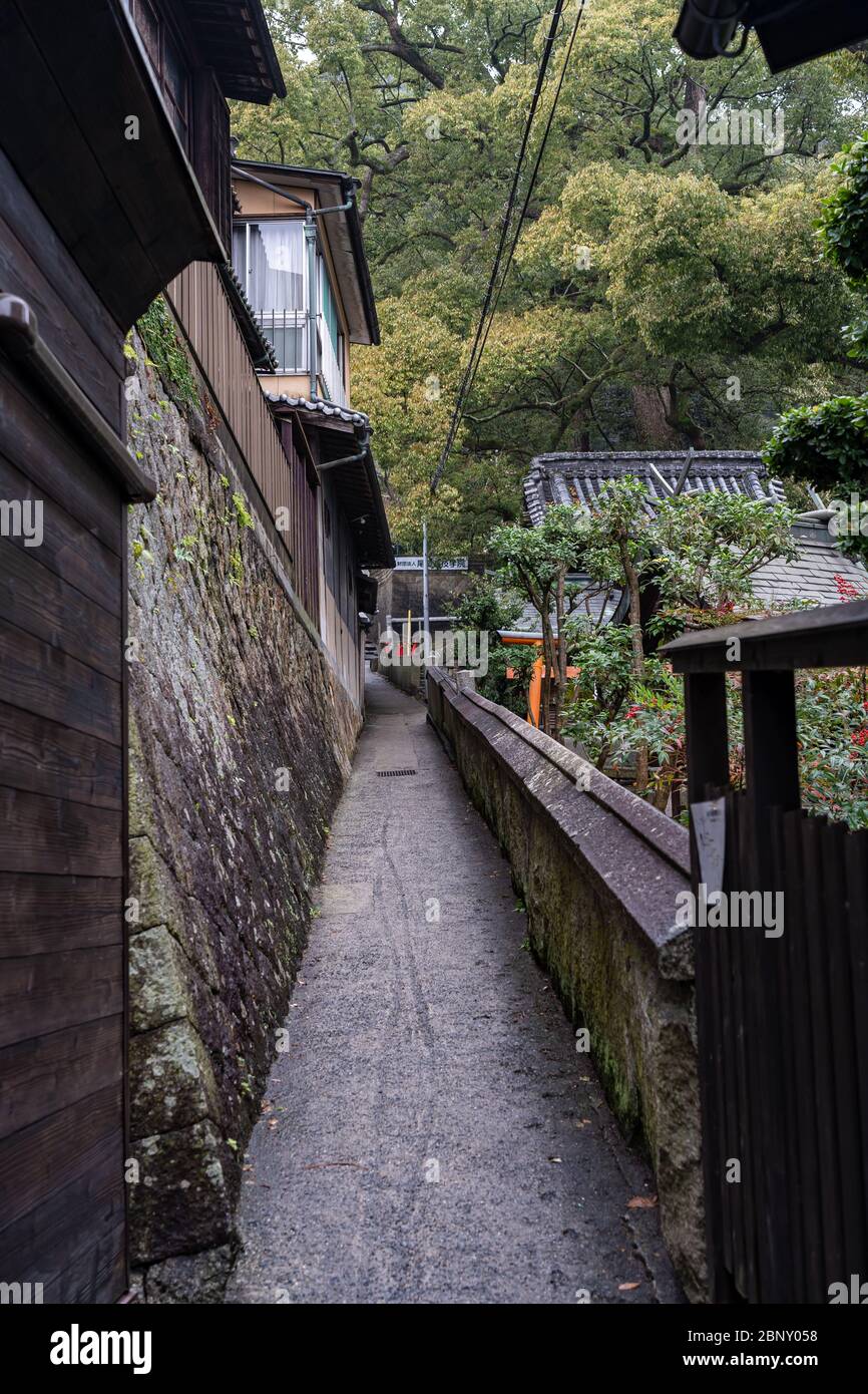 Neko-no-Hosomichi Cat Alley in Onomichi City. Lots of real and ...