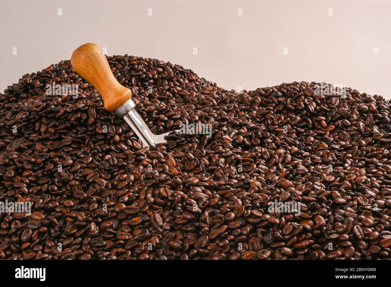 Coffee beans. Mountain of grains. Stock Photo