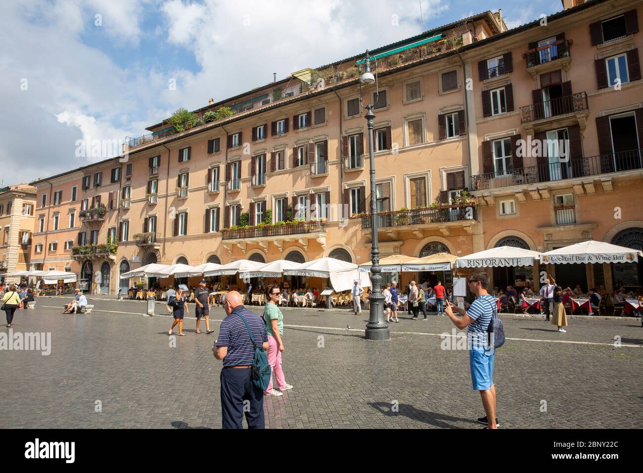 Piazza Navona and baroque architecture in Rome city centre on a blue sky autumn day,Lazio,Italy Stock Photo