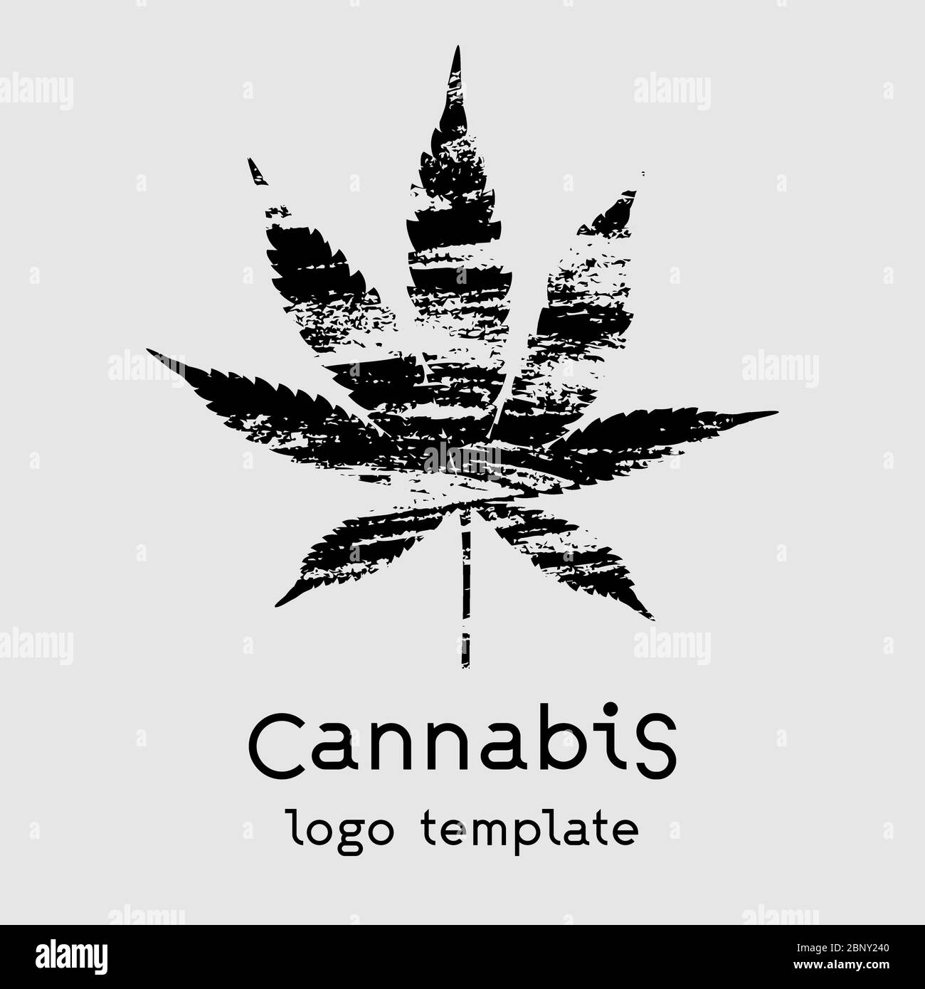 Marijuana logo. Cannabis in a simple modern style. Stock Vector