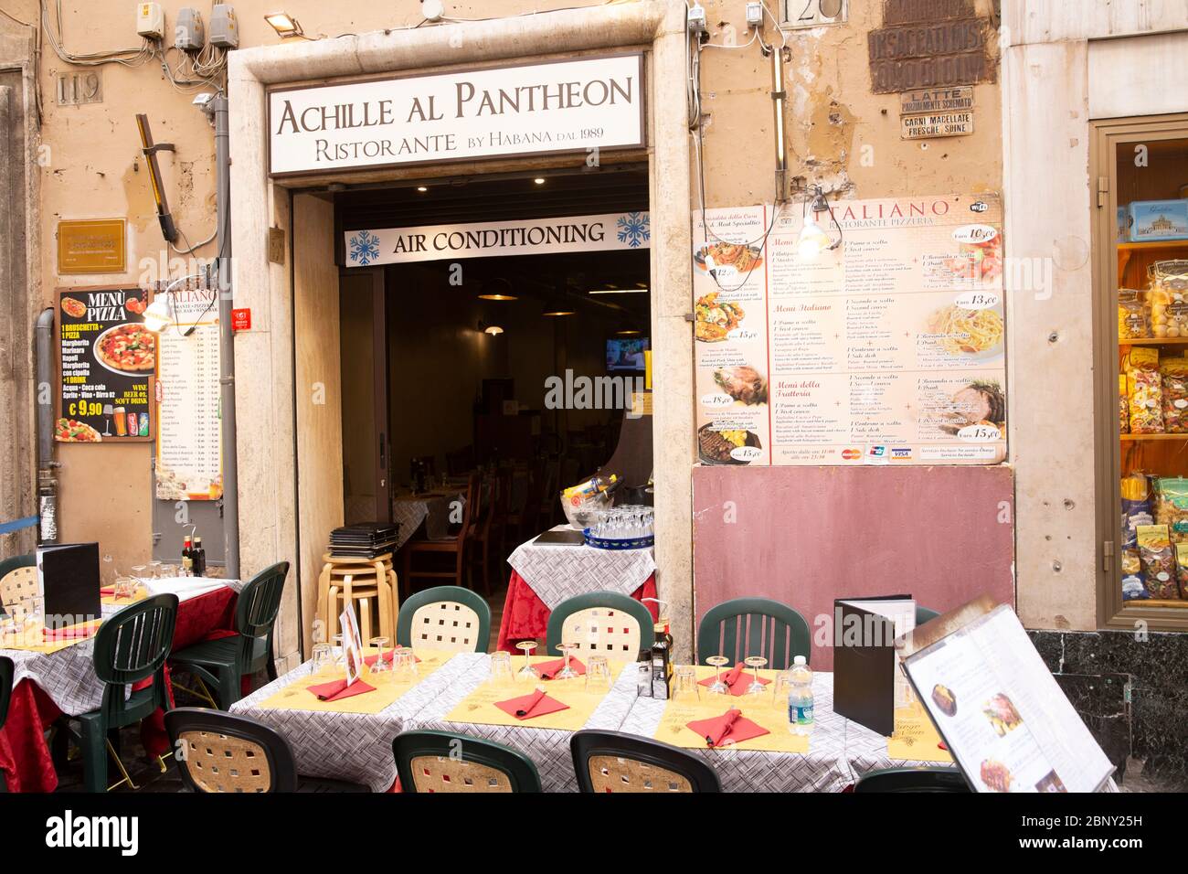 Italian restaurant in Rome,Lazio,Italy Stock Photo