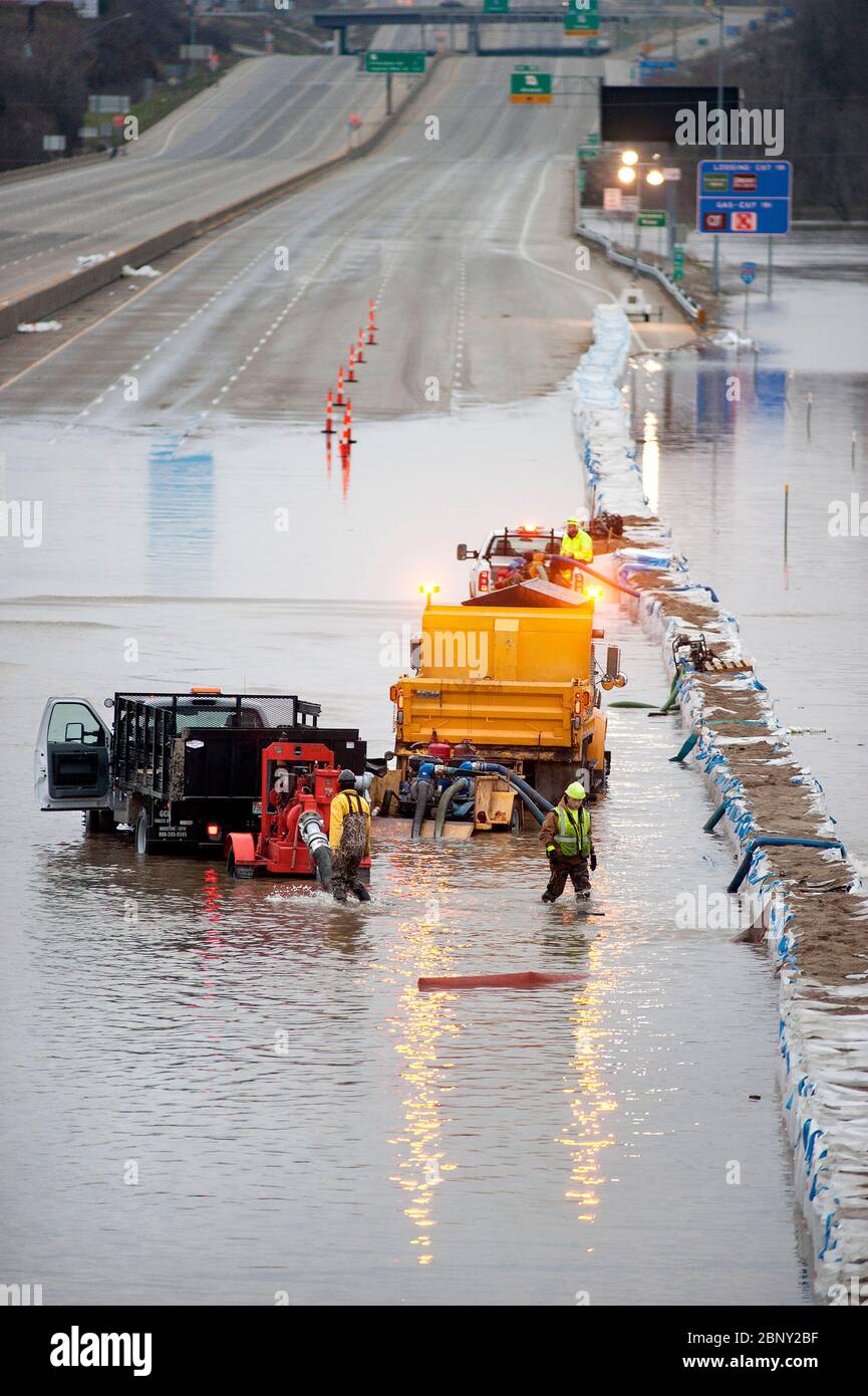 2016 flooding in Arnold, Missouri USA along the Meramec River near St