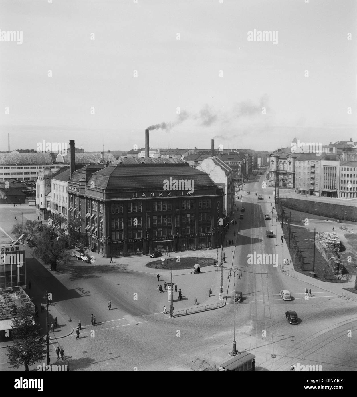 Helsinki city centre in 1947 by Archives of the Finnish Broadcasting Company Yle Stock Photo