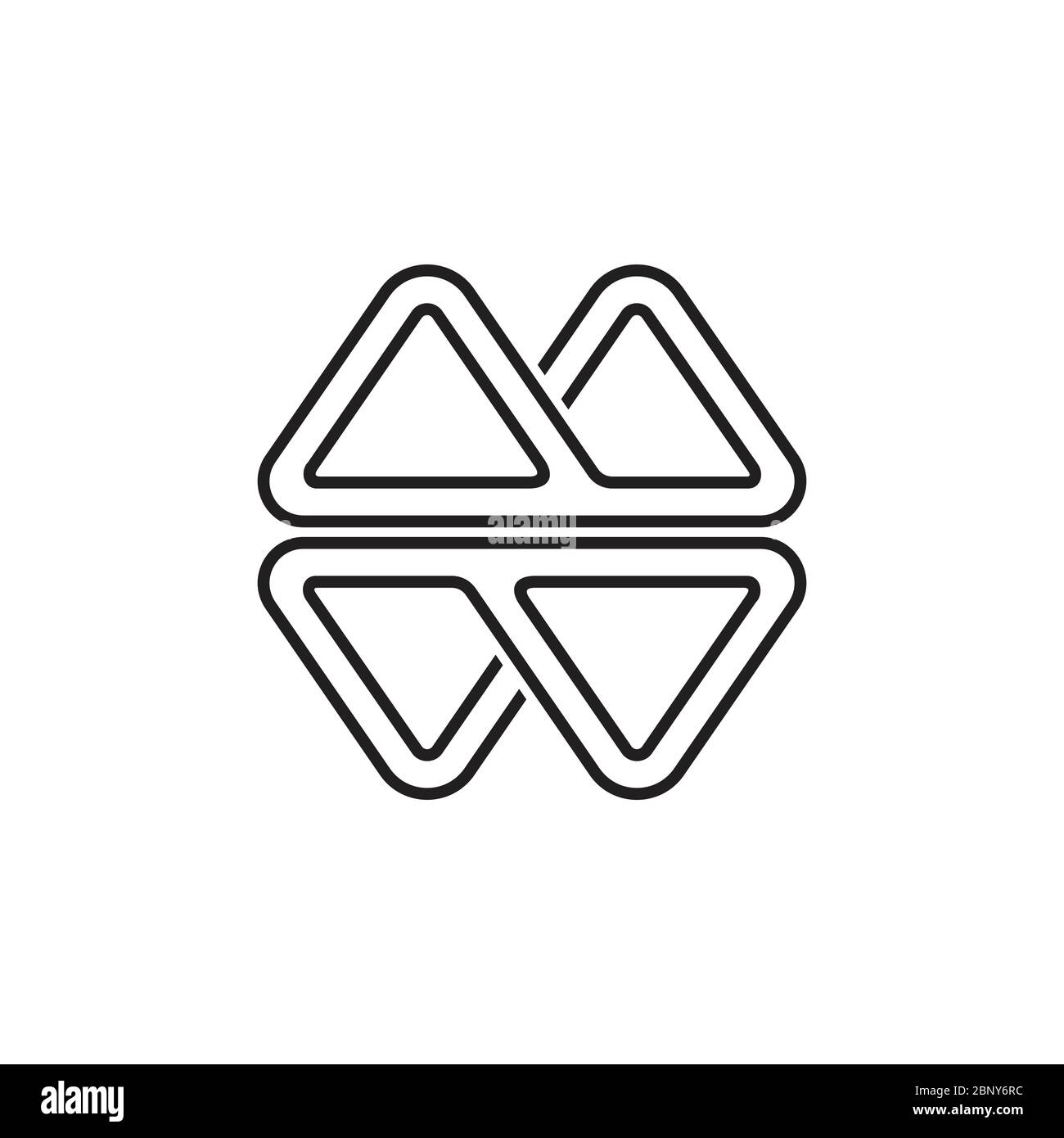 simple letter mw geometric triangle line mountain logo vector Stock Vector