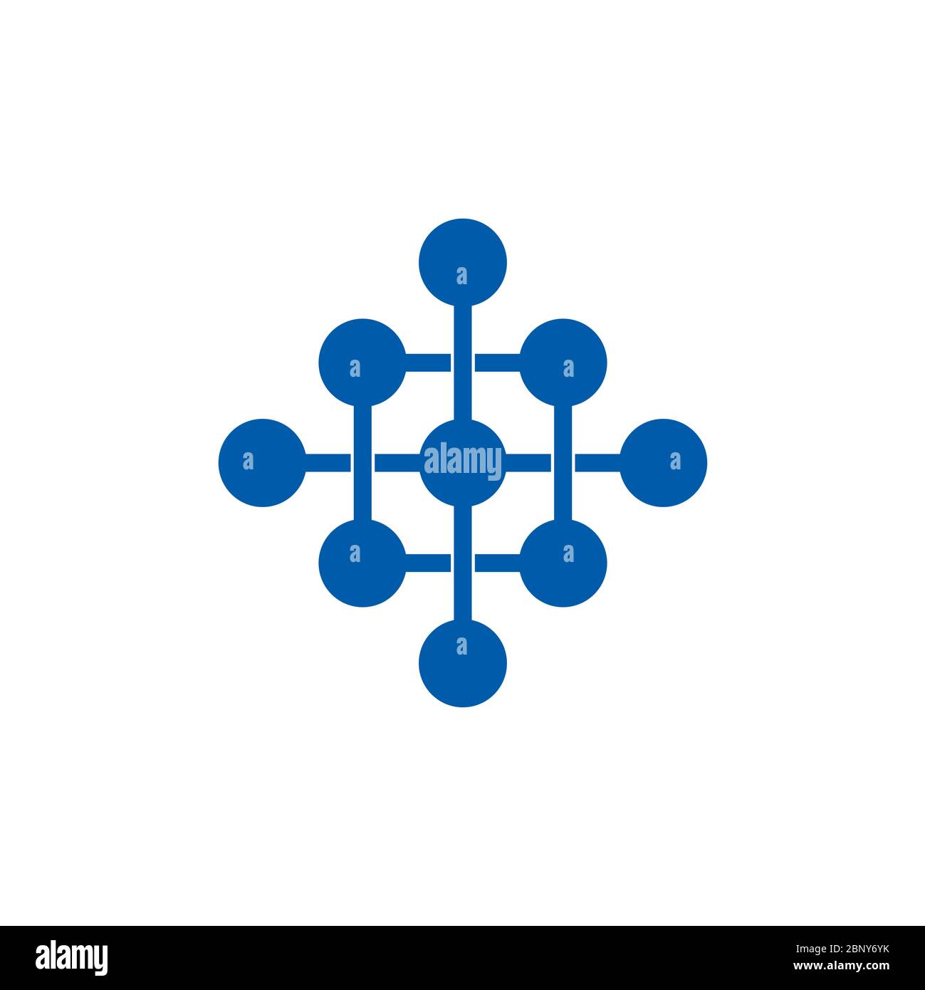 linked dots network overlapping logo vector Stock Vector