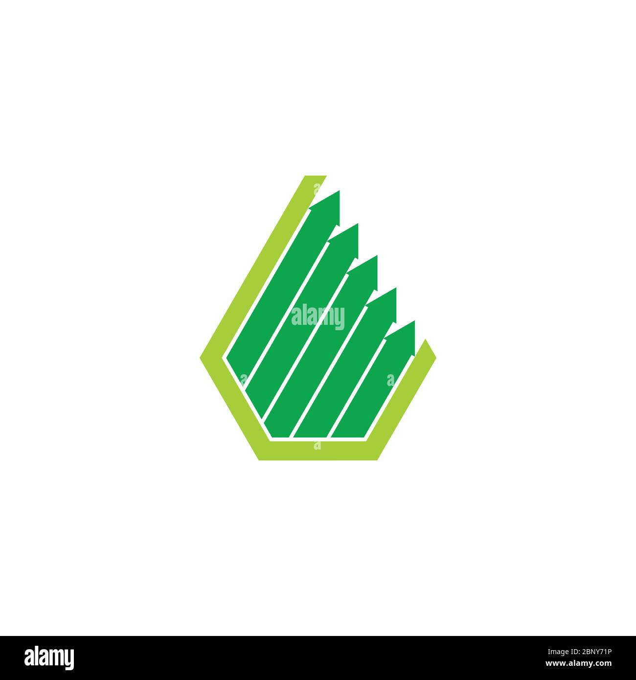 hexagonal arrow up geometric chart symbol logo vector Stock Vector