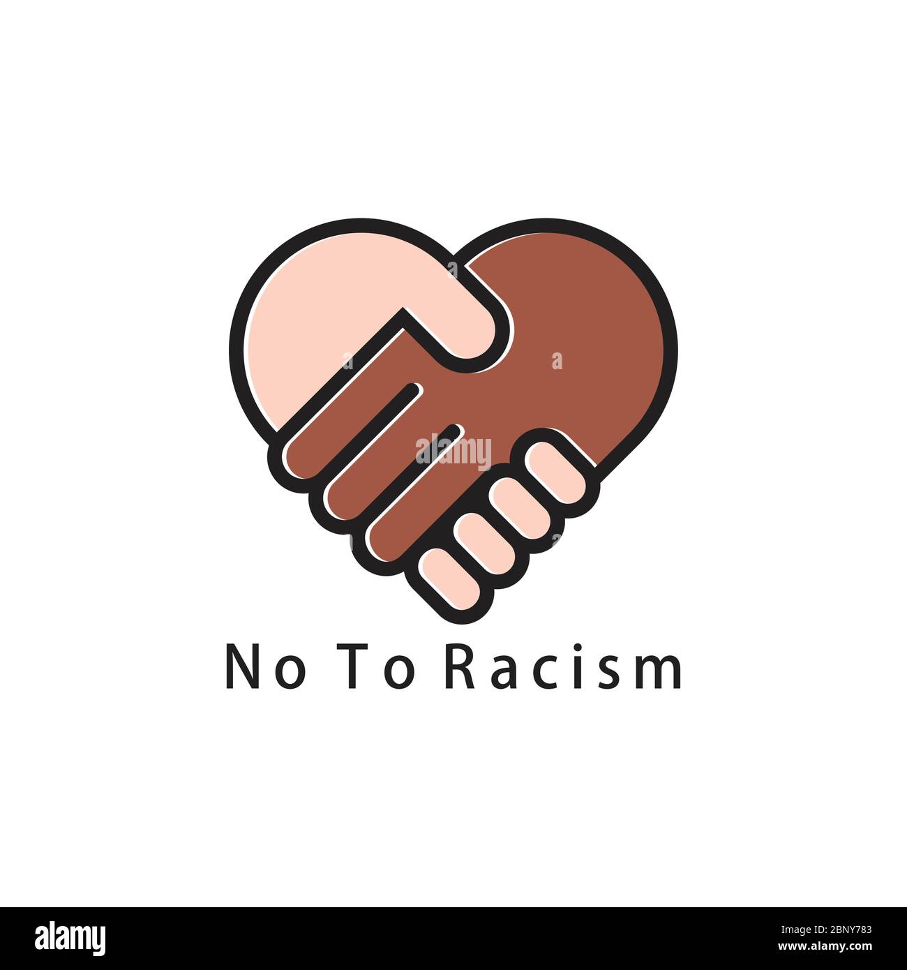 no to racism shake hand geometric design vector Stock Vector