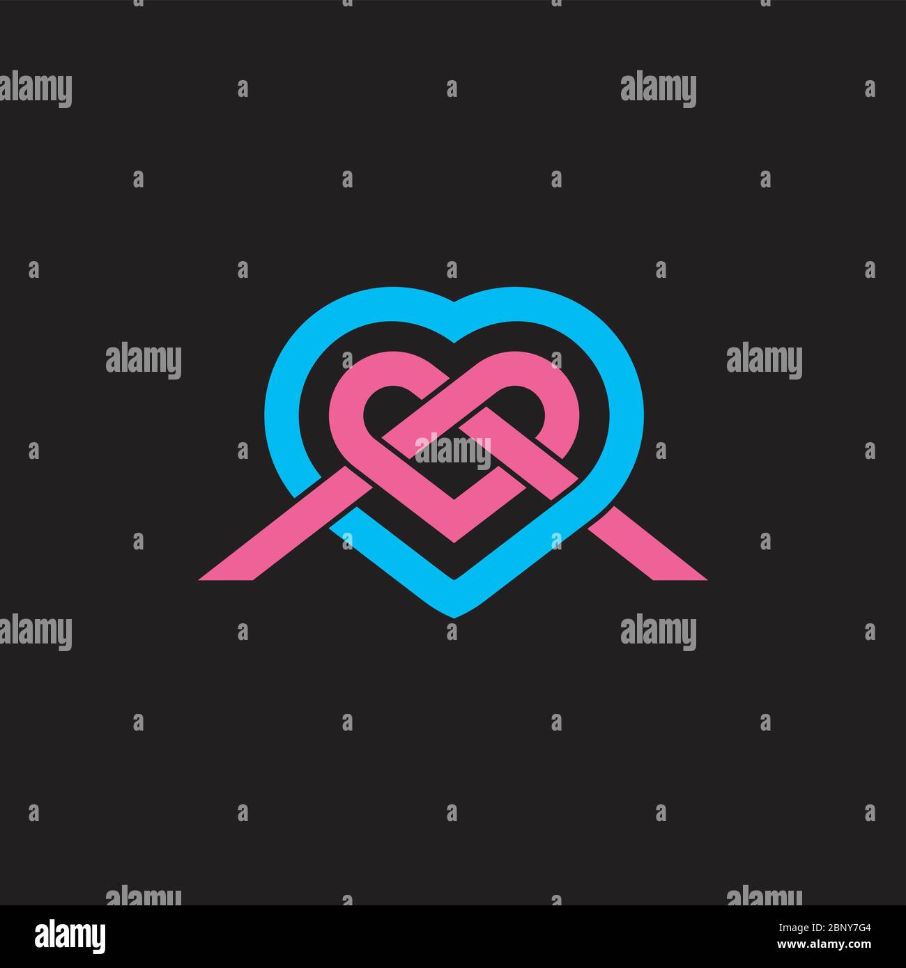 heart ribbon healthy care banner decoration vector Stock Vector Image ...